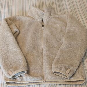 Girl's Oatmeal Color The North Face Fleece Jacket Size 7-8